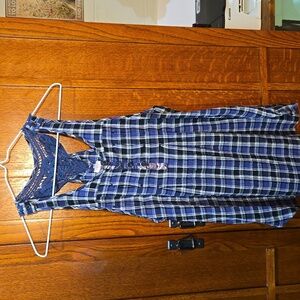 Size 4 Plaid Sleeveless Free People Tunic